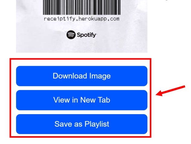 Download Image verwenden | Spotify Receiptify