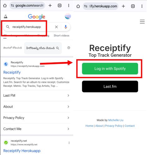Zustimmen tippen | Spotify Receiptify