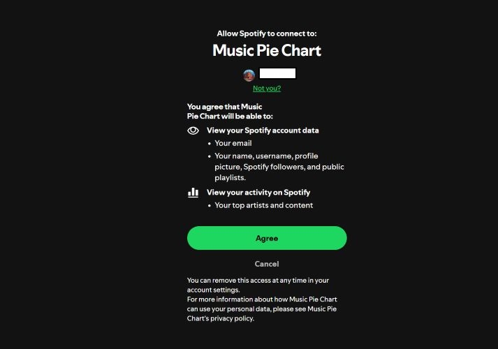 Klicke auf Zustimmen, um den Zugriff zu erlauben | Spotify Receiptify auf Deutsch